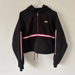 Kith Black Hoodie with Red and White Stripes